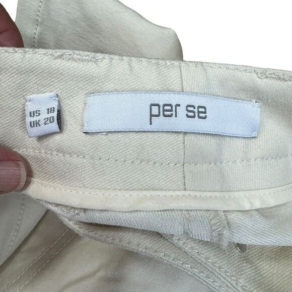 Per Se Cotton Blend Trousers Pants Light Tan Slash Pockets Sz 18 Stretch Comfort - Picture 7 of 9